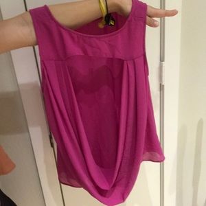 Hot pink shirt with fun back!